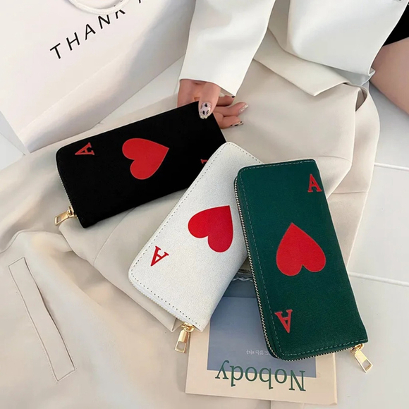 Playing Card Pattern Wallet In Black - Picture 9 of 9